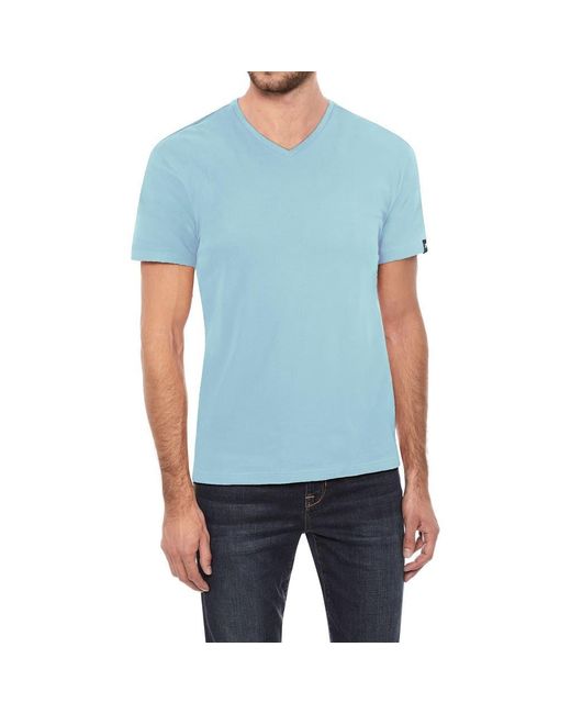 Xray Jeans Blue Stretch Cotton V-Neck T-Shirt for men