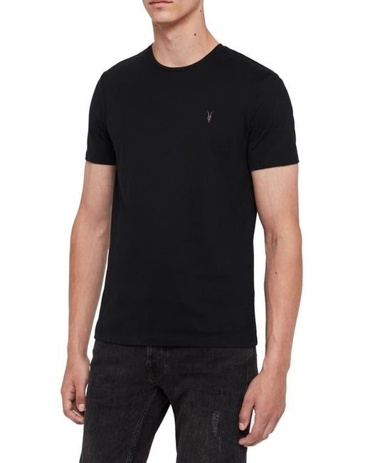 AllSaints Black Brace Tonic Slim Fit Cotton T-shirt for men