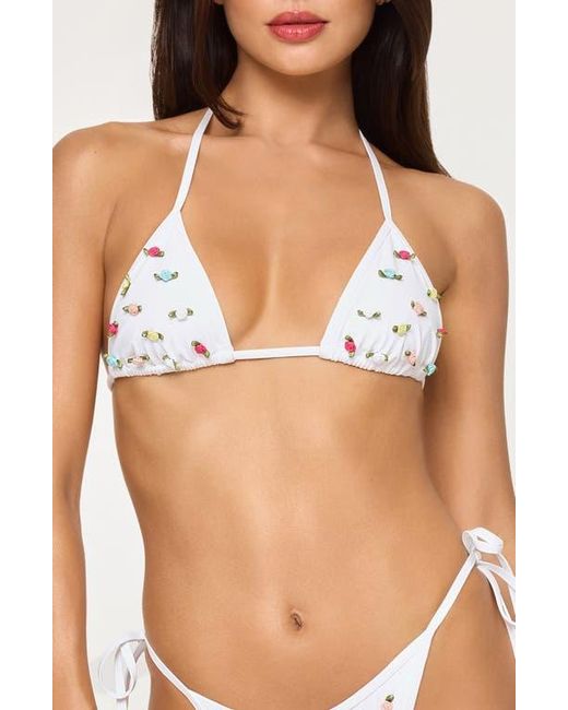 LSPACE Black Rosette Bikini Top