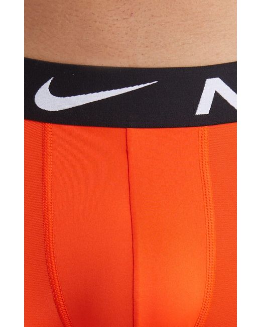 Nike Orange 3-pack Dri-fit Essential Micro Boxer Briefs for men