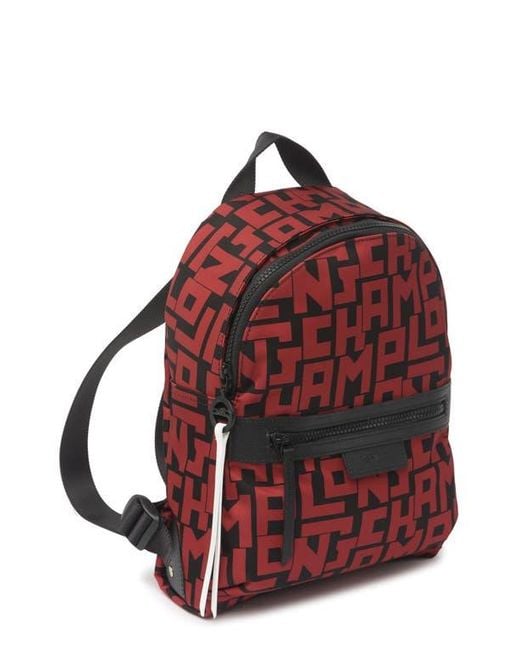 Longchamp Red Le Pilage Small Backpack for men