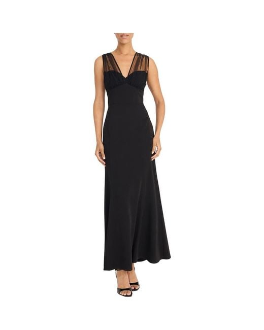 Maggy London Black Illusion Maxi Cocktail Dress