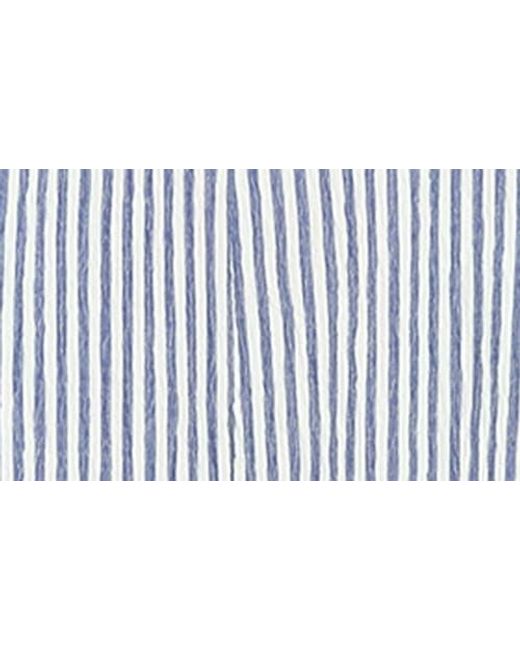 London Times Blue Stripe Crop Wide Leg Jumpsuit