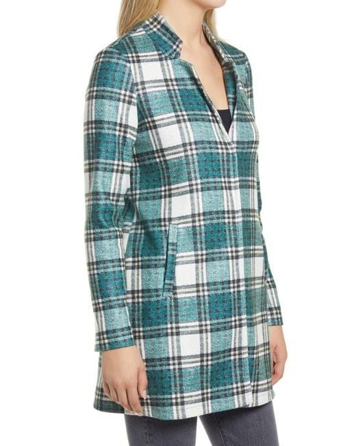 Vero Moda Blue Katrine Buffalo Plaid Brushed Jacket