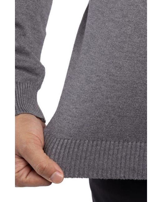 Xray Jeans Gray V-Neck Ribbed Knit Sweater for men