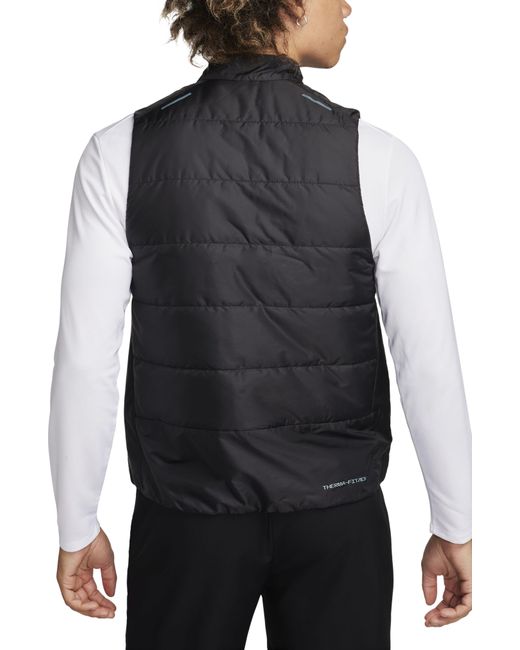 Nike Black Therma-fit Adv Repel Aeroloft Water Repellent Down Running Vest for men