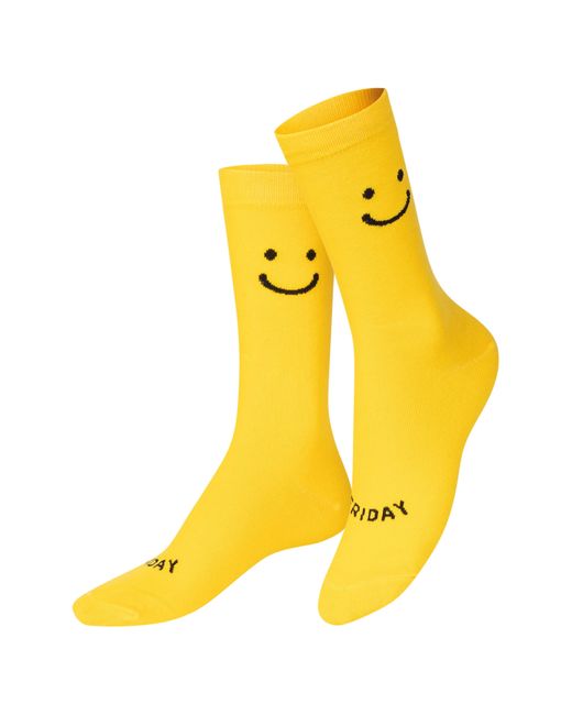 Doiy. Yellow Monday-friday Pack Of 2 Crew Socks