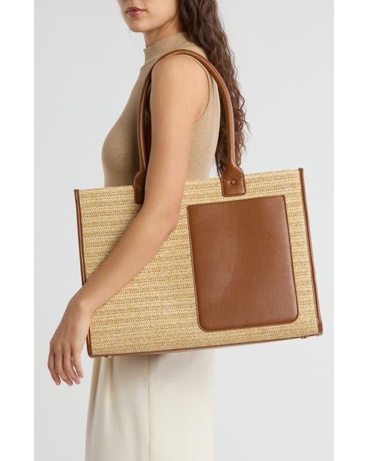 BCBGMAXAZRIA Straw Tote Bag in Natural | Lyst