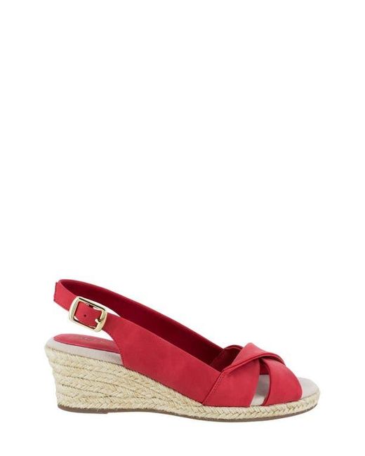 Easy Street Red Maureen Wedge Sandal