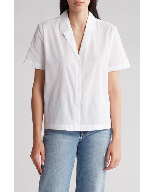 Melrose and Market White Femme Cotton Camp Shirt