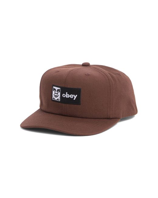 Obey Brown Case Classic Snapback Cap for men
