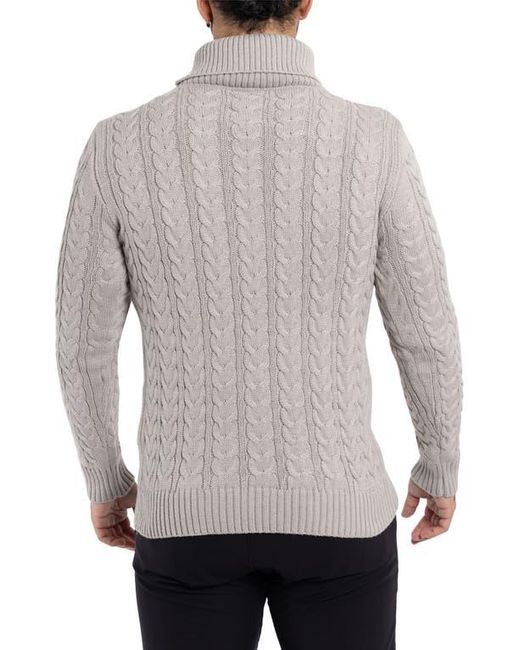 Xray Jeans Gray Cable Knit Turtleneck Sweater for men
