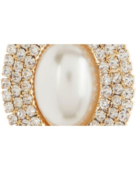 Tasha Metallic Crystal & Imitation Pearl Drop Earrings