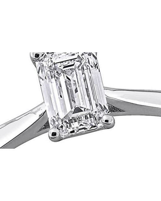 Created Forever Metallic Emerald Cut Lab-Grown Diamond Solitaire Ring