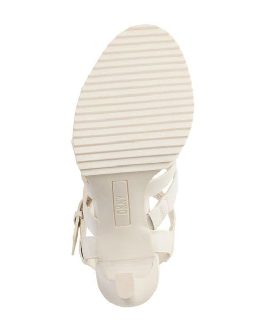 DKNY White Bria Slingback Cage Sandal