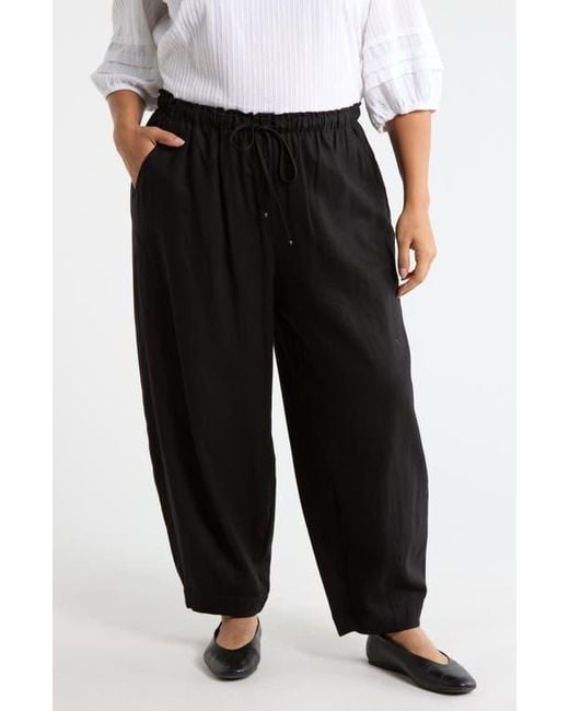 Max Studio Black Drawstring Lantern Pants
