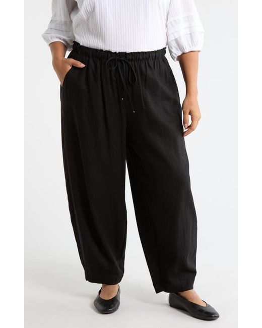 Max Studio Black Drawstring Lantern Pants