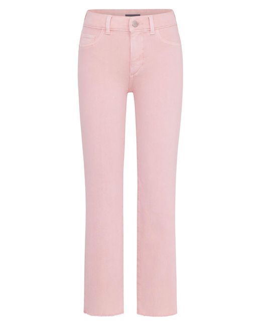 DL1961 Pink Mara Mid Rise Ankle Straight Leg Jeans