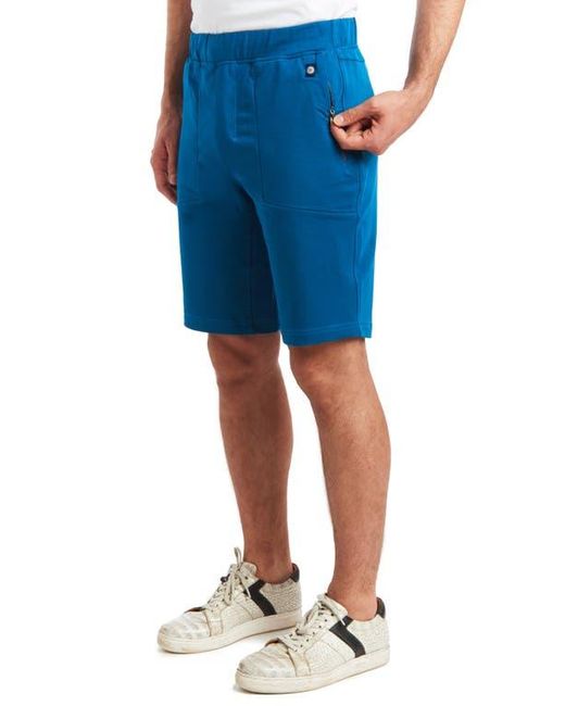 PINOPORTE Blue Solid Cotton Blend Shorts for men
