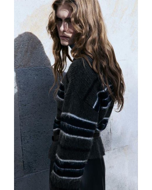 Mango Black Stripe Sweater
