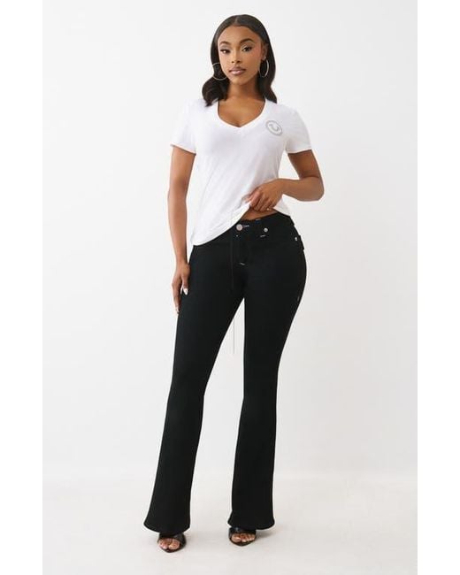 True Religion Black Joey Flap Flare Jeans