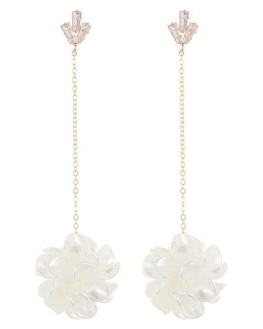 Tasha White Resin Flower Drop Earrings
