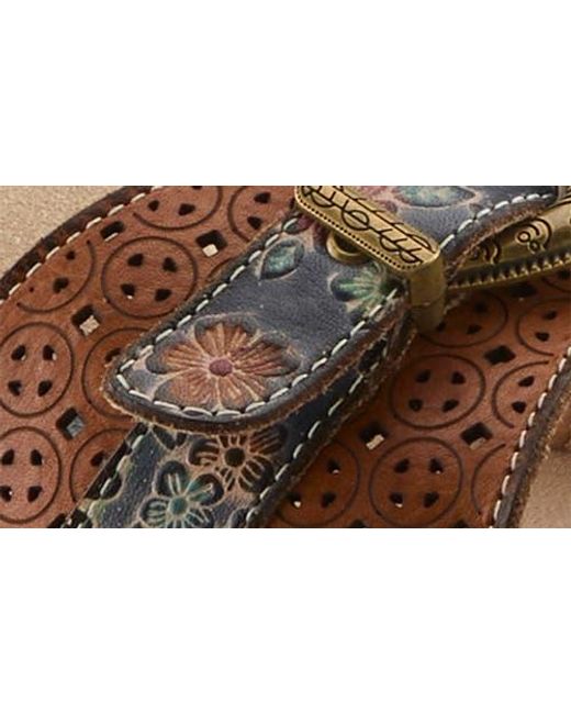 Spring Step Brown Upperbuck Ankle Strap Platform Sandal
