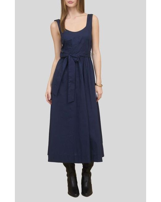 ZOE AND CLAIRE Blue Belted A-Line Midi Dress