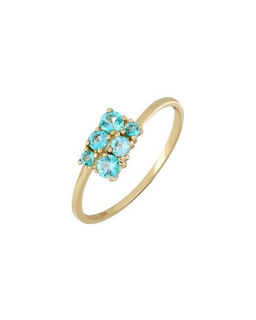 Bony Levy Blue Color Bypass Topaz Stackable Ring