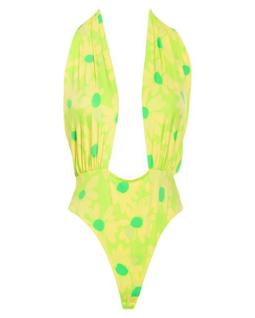 AFRM Green Rosa Cross Halter One-piece Swimsuit