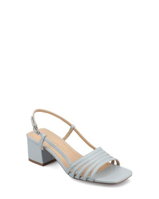 Journee Collection White Shayana Block Heel Slingback Sandal