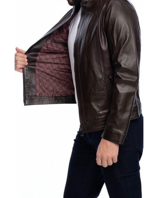 VELLAPAIS Black Smooth Leather Jacket for men