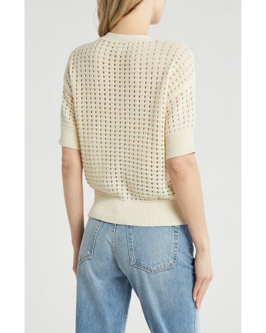 Melrose and Market Blue Cotton Short Sleeve Cardigan