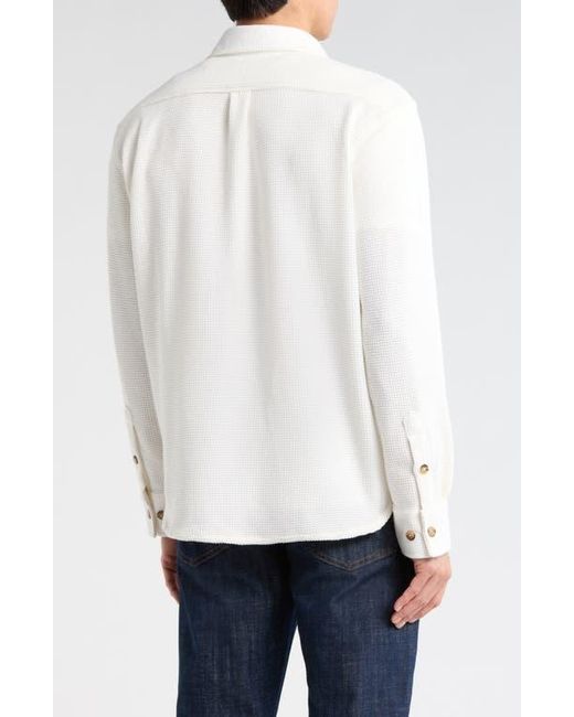 Con.struct White Solid Textured Shirt Jacket for men
