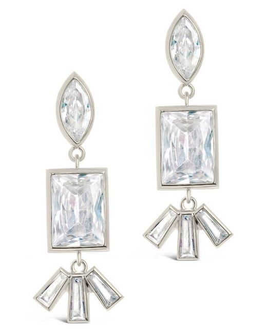 Sterling Forever White Bella Cubic Zirconia Drop Earrings