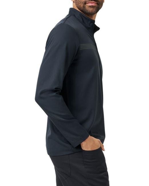 Travis Mathew Blue Quick Jaunt Quarter Zip Pullover for men