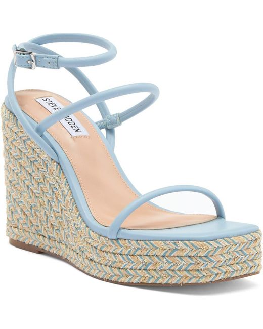 【レディース】Steve Madden Unify Espadrille サンダル Steve Madden Womens UNIFY Faux Leather Wedge Platform