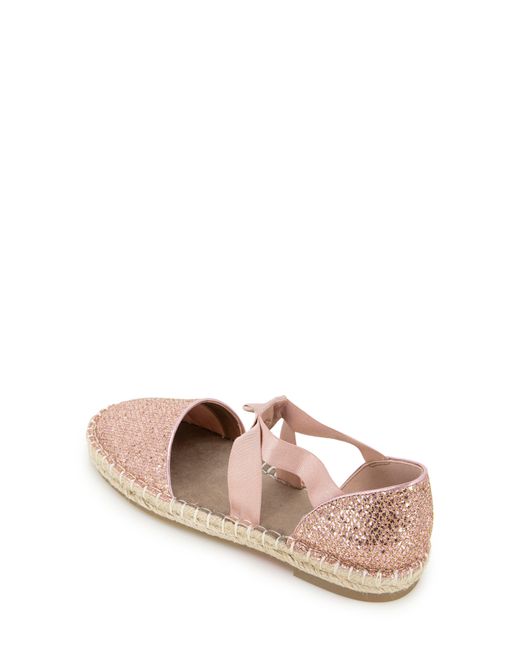Kenneth Cole Luna Glitter Espadrille Sandal in Pink | Lyst