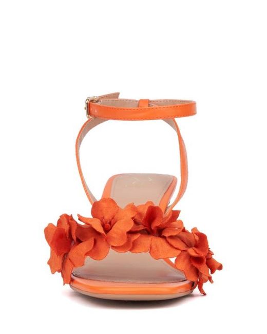 New York & Company Red Gwendolyn Flower Strap Sandal