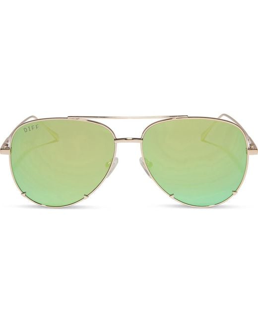 DIFF Green Scarlett Aviator Sunglasses