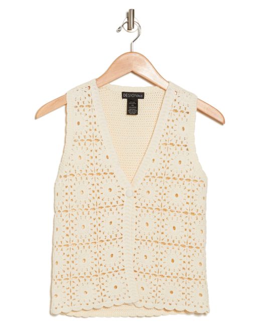 Design History Granny Square Crochet Sweater Vest in White Lyst