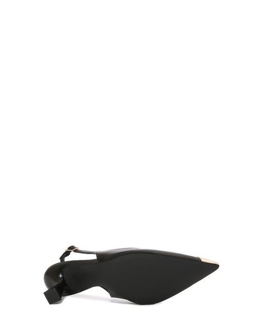 BERNESS Black Vianna Cap Toe Slingback Pump