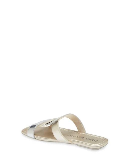 Stuart Weitzman Metallic Ibiza Slide Sandal