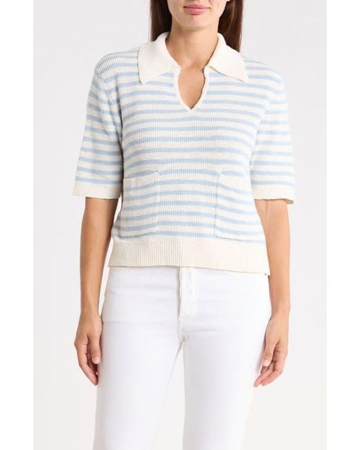 Sanctuary White Collared Cotton Sweater