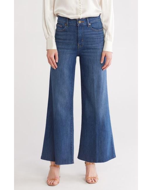 FRAME Blue Palazzo Crop Cutoff Jeans