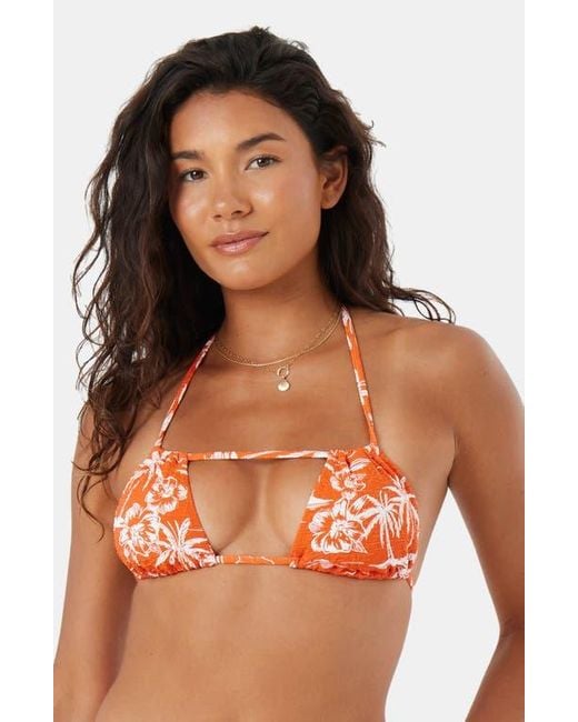 Roxy Orange Vacay Vibes Double Strap Triangle Bikini Top