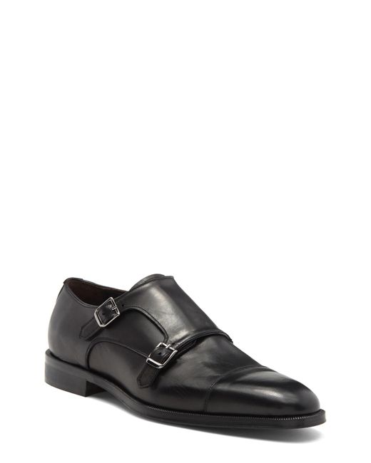 To Boot New York Black Pendleton Cap Toe Double Monk Strap Shoe for men