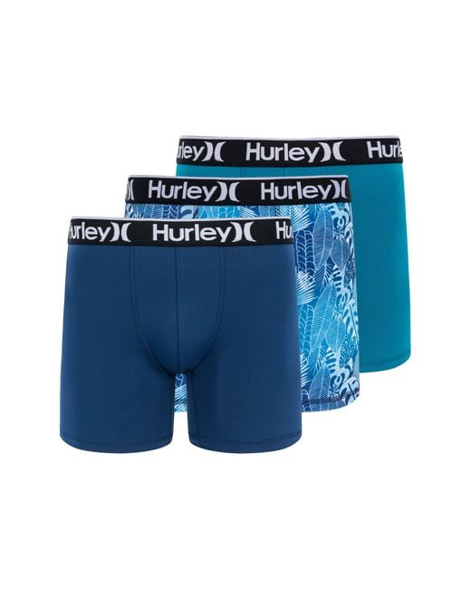Hurley Blue Regrind 3-pack Boxer Briefs for men
