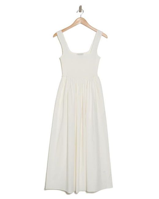 Wayf Natural Smocked Fit & Flare Sundress