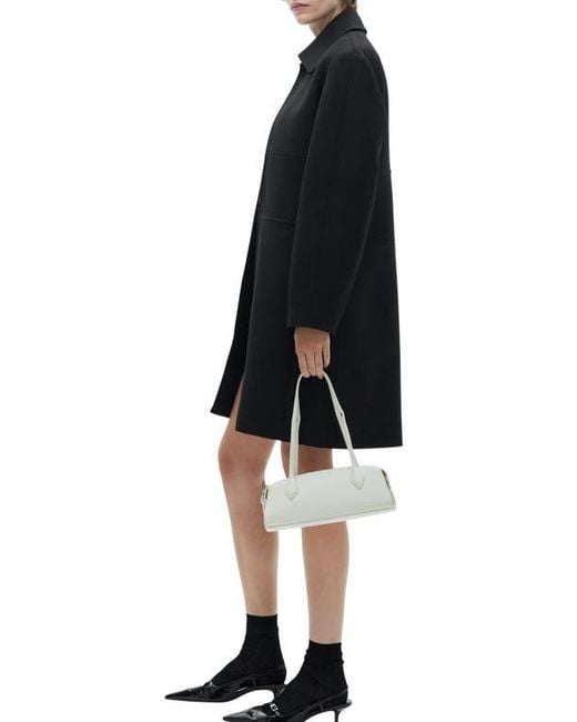 Mango Black Straight Cut Coat